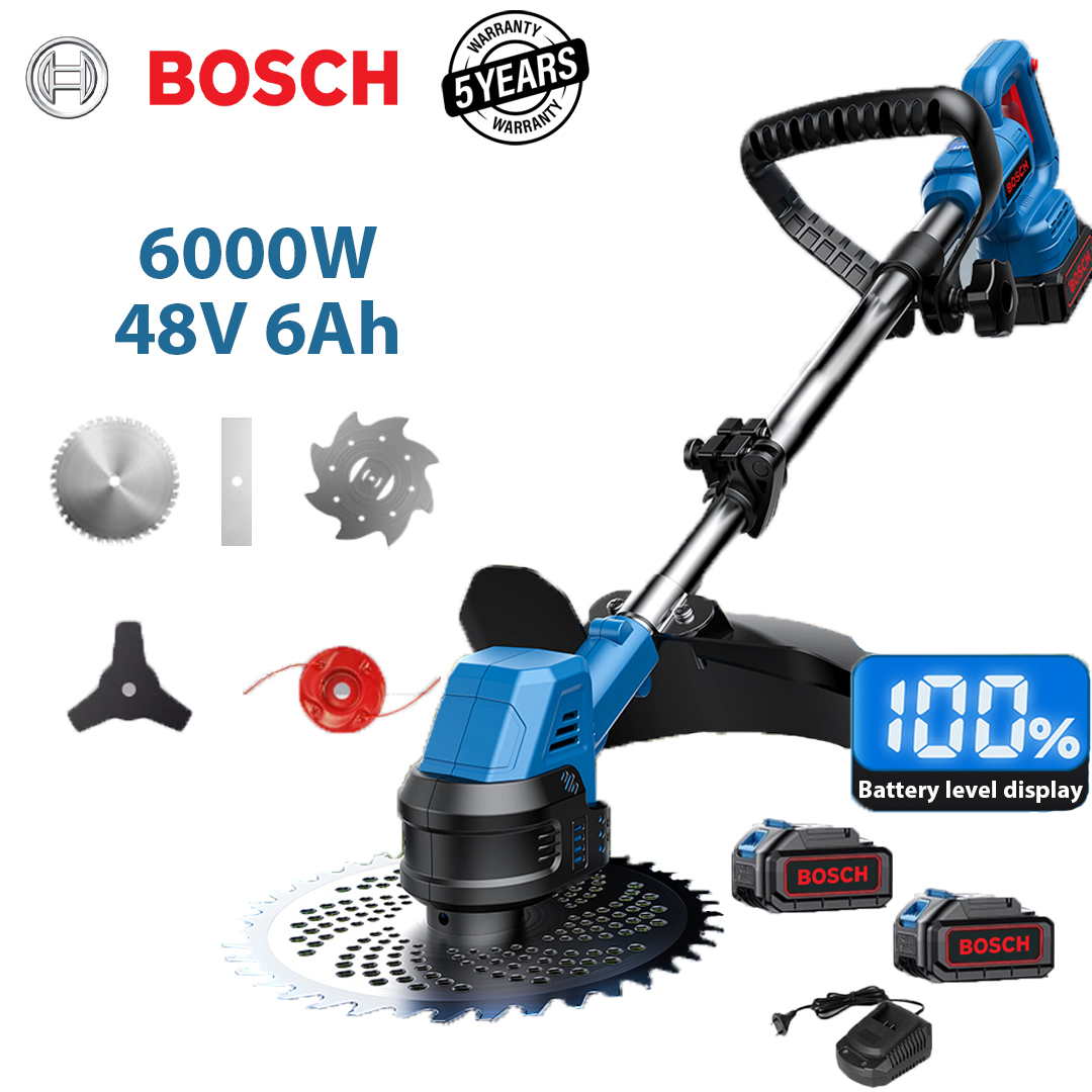 Model de bază: putere 6000W (echipată cu baterie litiu de 48V 6Ah*2+lamă din aliaj*1+lamă triunghiulară*1+lamă dreaptă*1+coardă de tăiere din aliaj*1+lamă anti-încurcăre*1+încărcător rapid*1)